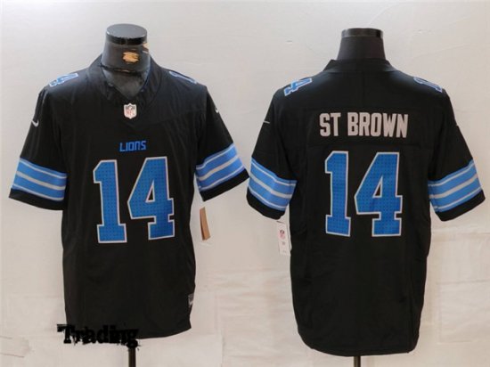 Womens Detroit Lions #14 Amon-Ra St. Brown 2024 Black Vapor F.U.S.E. Limited Jersey